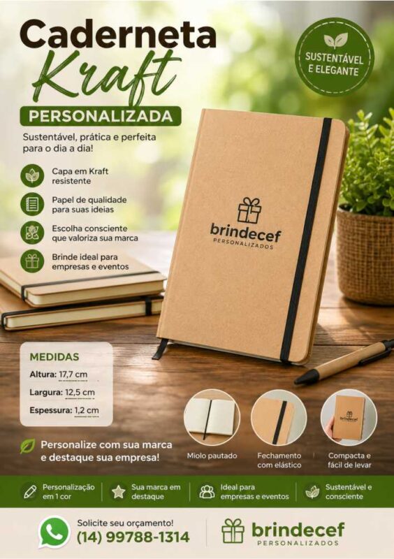 Caderneta Kraft Personalizada