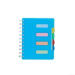 Caderno pequeno com 4 divisórias