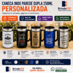 Caneca Inox Parede Dupla 250 ml Personalizada