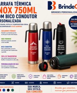 Garrafa Térmica Inox 750ml Personalizada com Bico Condutor