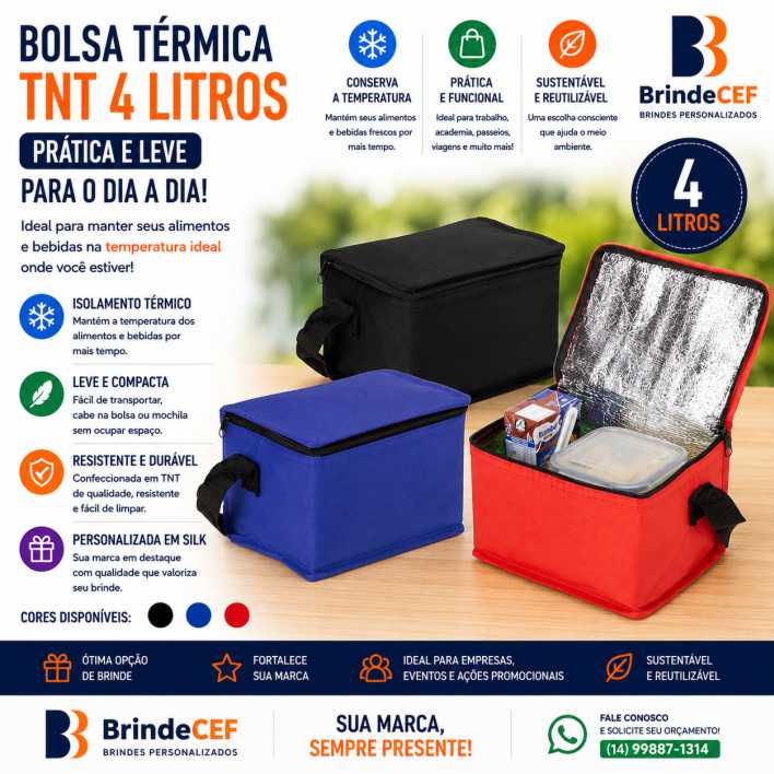 Bolsa Térmica TNT 4 Litros Personalizada Bolsa Térmica TNT 4 Litros Personalizada