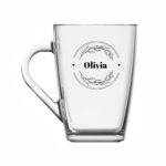 Caneca de Vidro de Café Quadre Personalizada