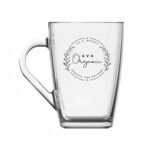 Caneca de Vidro de Cafe Quadre Personalizada