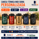 Caneca Térmica Inox 500ml Personalizada