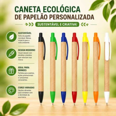 Caneta Ecológica de Papelão Personalizada