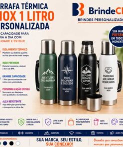 Garrafa Térmica Personalizada Inox 1 Litro