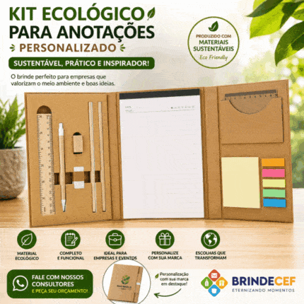 Kit Ecológico para Anotações Personalizado