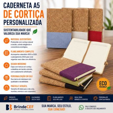 Caderneta A5 de Cortiça Personalizada