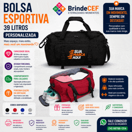 Bolsa Esportiva 39 Litros Personalizada