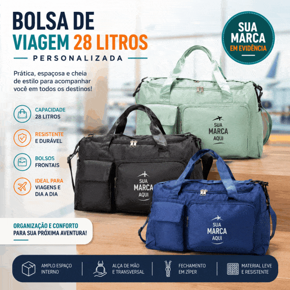 Bolsa de viagem 28 litros Personalizada Bolsa de viagem 28 litros Personalizada