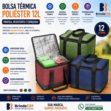 Bolsa térmica de poliéster 12li Personalizada