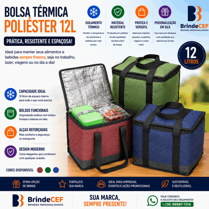 Bolsa térmica de poliéster 12li Personalizada Bolsa térmica de poliéster 12li Personalizada