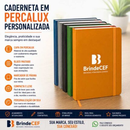 Caderneta em Percalux Personalizada