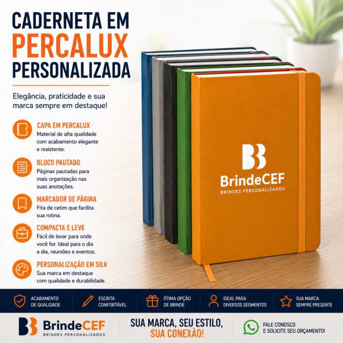 Caderneta em Percalux Personalizada Caderneta em Percalux Personalizada