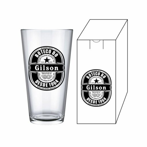 Kit Copo de Vidro 350ml + caixinha