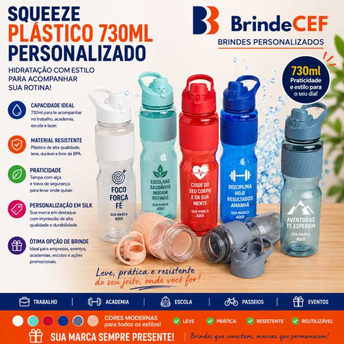 Squeeze Plástico 730ml Personalizado Squeeze Plástico 730ml Personalizado