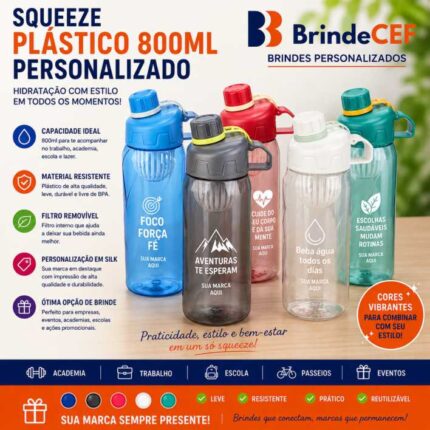 Squeeze Plástico 800ml Personalizado