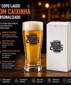 Kit Copo Lager de Cerveja com Caixinha Personalizado