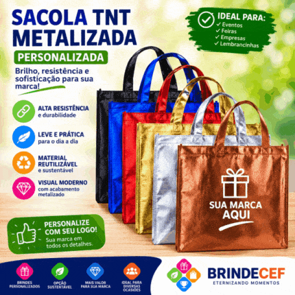Sacola TNT Metalizada Personalizada