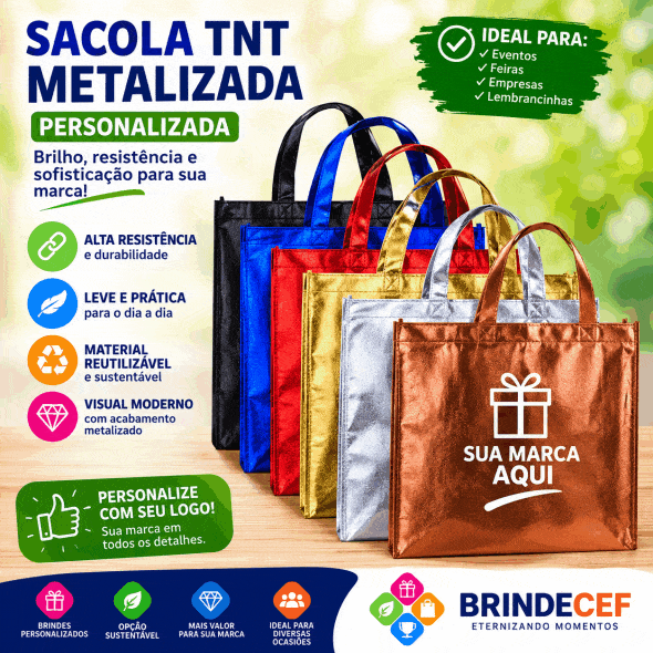Sacola TNT Metalizada Personalizada Sacola TNT Metalizada Personalizada