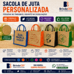 Sacola de Juta Personalizada Pequena