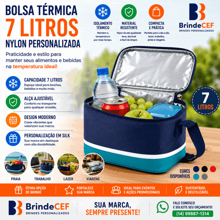Bolsa térmica de nylon 7 litros Bolsa térmica de nylon 7 litros