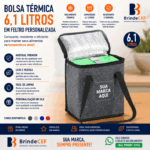 Bolsa Térmica 6,1 Litros Personalizada em Feltro