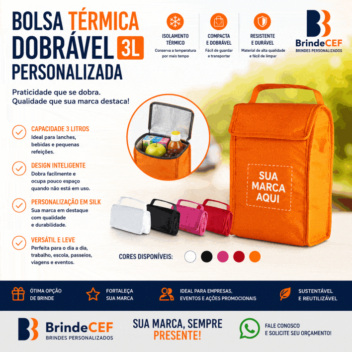 Bolsa Térmica Dobrável 3L Personalizada Bolsa Térmica Dobrável 3L Personalizada