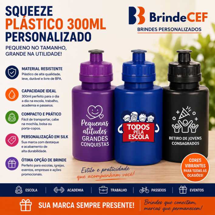 Squezze de Plastico 300ml Personalizado Squezze de Plastico 300ml Personalizado