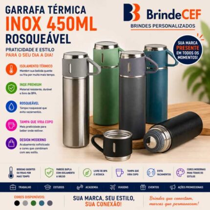 Garrafa Térmica Inox 450ml Rosqueável