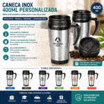 Caneca Inox 400ml Personalizada