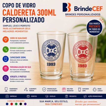 Copo de Vidro Caldereta 300ml Personalizado