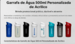 Garrafinha de àgua 500 ml PersonalizadaAcqua Is Life 500ml