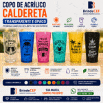 Copo de Acrílico Personalizado Caldereta Transparente e Opaco