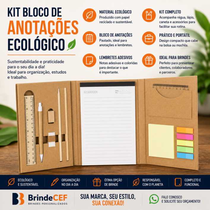 Kit Bloco Anotações Ecológico Kit Bloco Anotações Ecológico