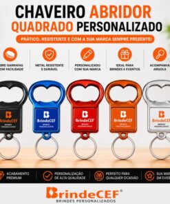 Chaveiros Personalizados Abridor Quadrado