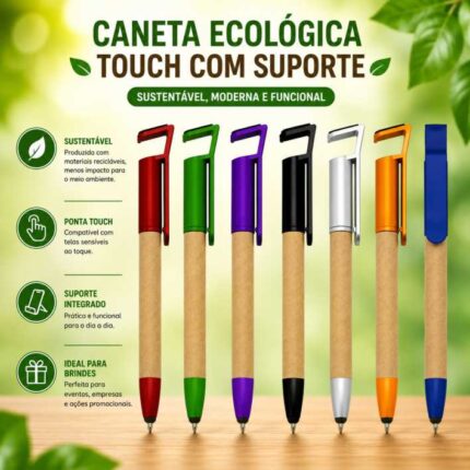 Caneta Ecológica Touch com Suporte Personalizado