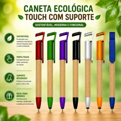 Caneta Ecológica Touch com Suporte Personalizado