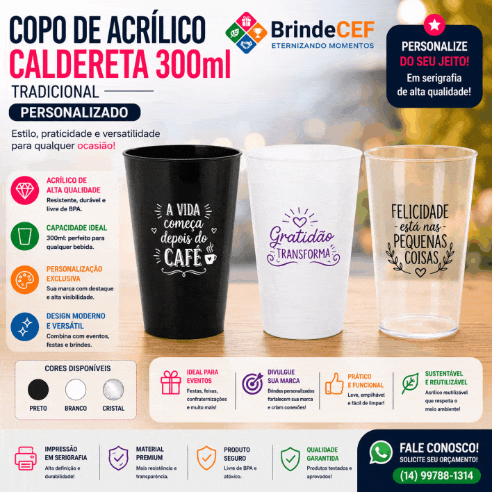opo Caldereta de Acrílico Personalizado 300ml opo Caldereta de Acrílico Personalizado 300ml