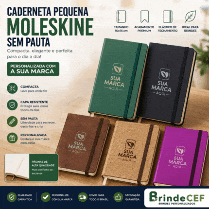 Caderneta Pequena tipo MOLESKINE sem Pauta