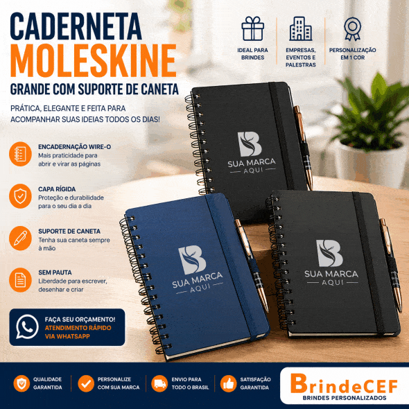 Caderneta Tipo Moleskine Grande Wire-o com Suporte de Caneta Sem Pauta Caderneta Tipo Moleskine Grande Wire-o com Suporte de Caneta Sem Pauta